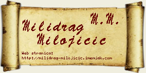 Milidrag Milojičić vizit kartica
